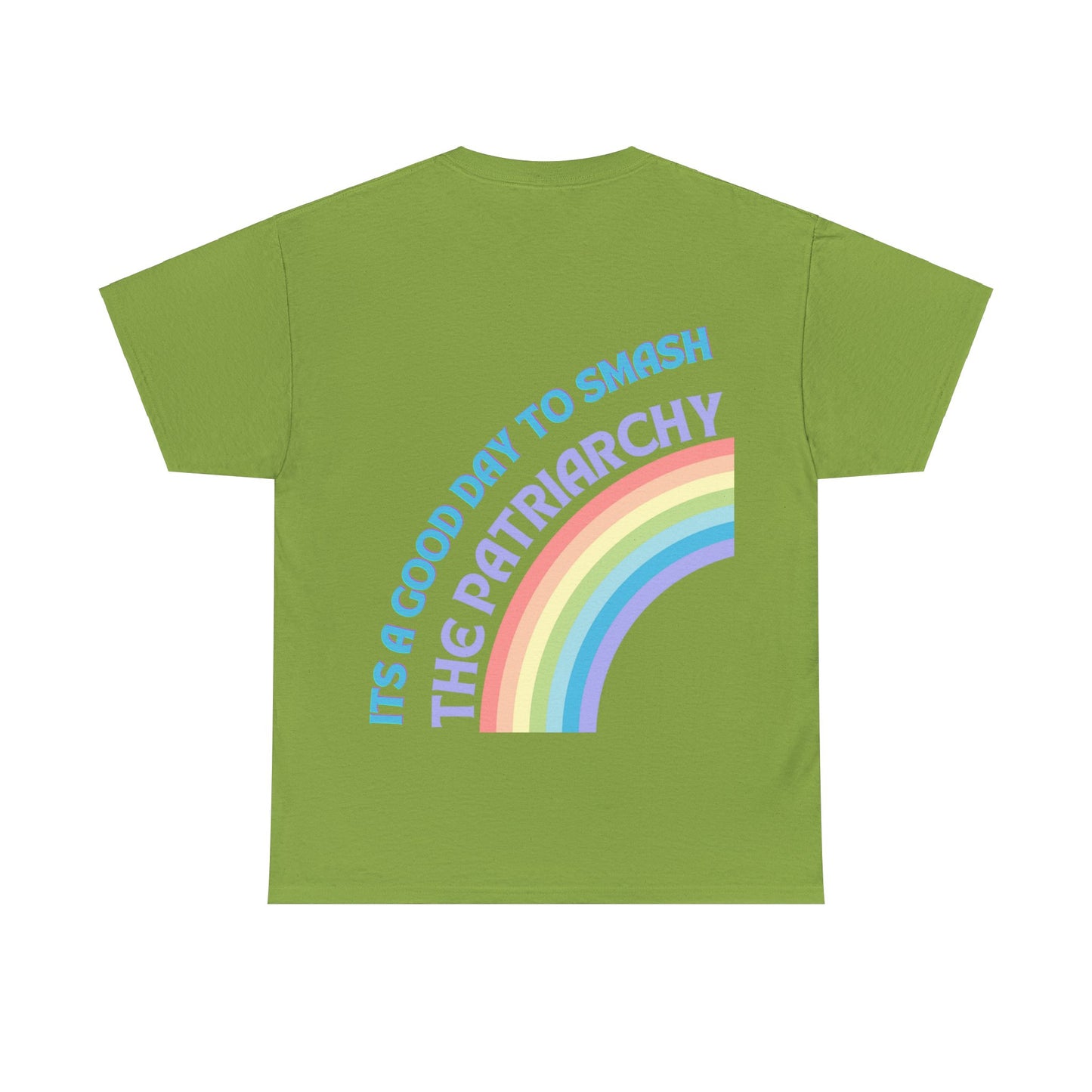 Unisex Baumwoll T-Shirt "It's a Good Day to Smash the Patriarchy, Feministisches Statement Shirt mit Regenbogenfarben, Unisex T-Shirt