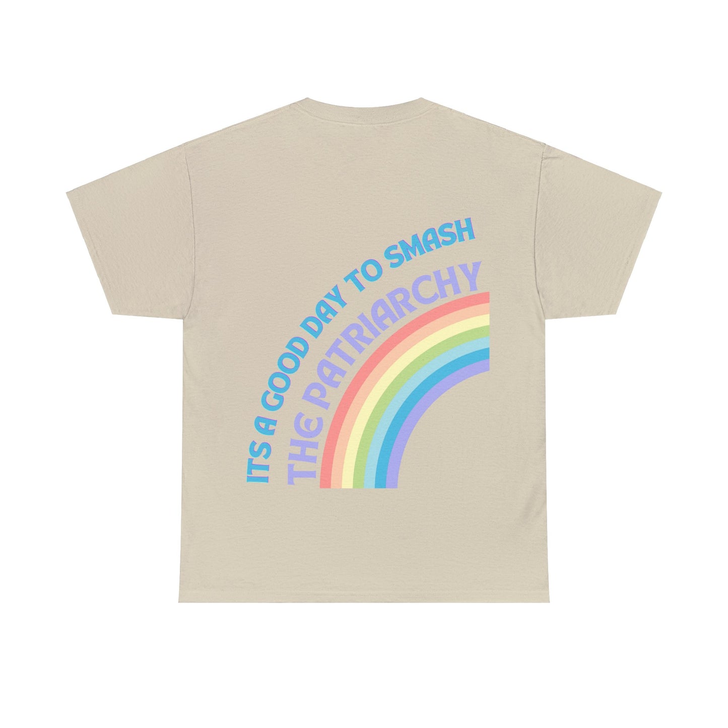 Unisex Baumwoll T-Shirt "It's a Good Day to Smash the Patriarchy, Feministisches Statement Shirt mit Regenbogenfarben, Unisex T-Shirt