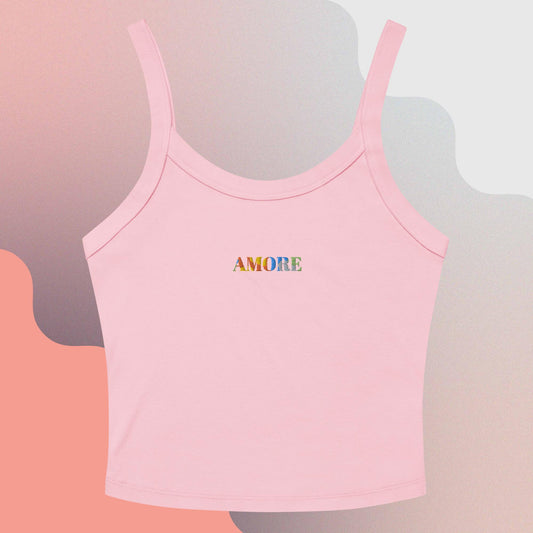 Tank Top Bestickt AMORE Pink